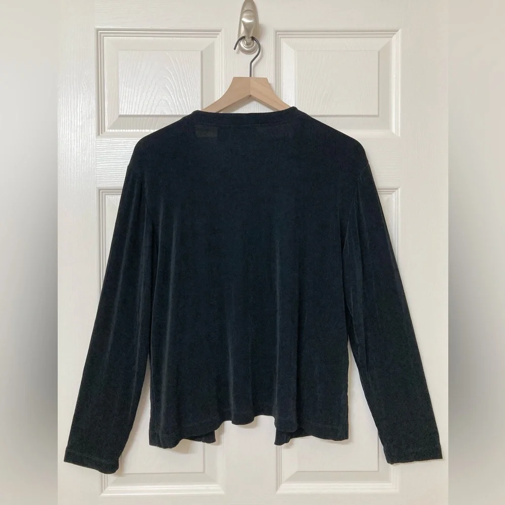 Chico’s Travelers 3 Women’s Slinky Black Open Front Cardigan XL Layer Minimalist